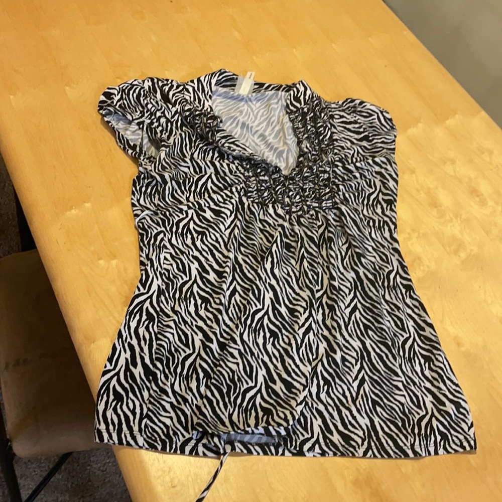 Zebra print dress shirt